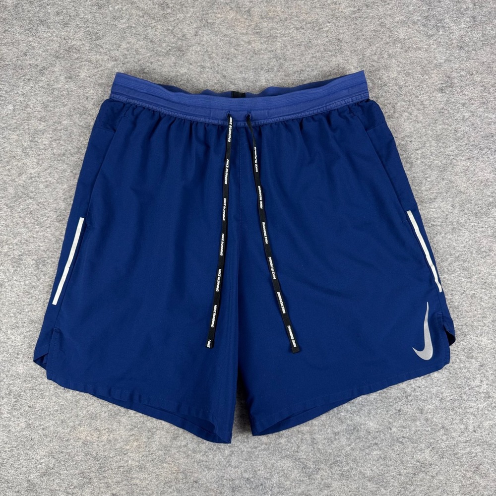 Nike Dri Fit Flex Stride 2 in 1 Running Short 7" Lined Blue Mens Medium M